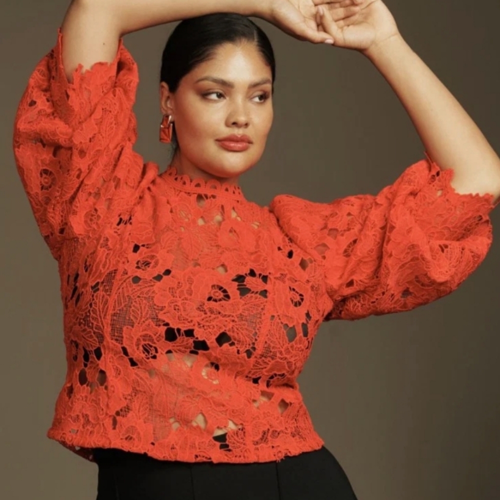 Anthropologie Sarah Hann Lace Blouse